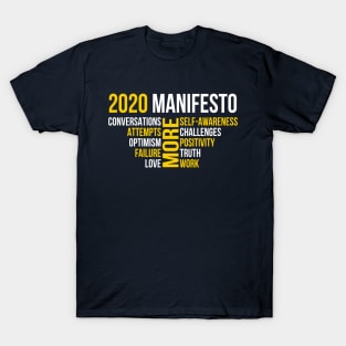 2020 Manifesto dark | Happy New Year 2020 T-Shirt